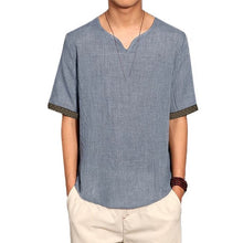 Load image into Gallery viewer, INCERUN Summer Linen Shirts Men Chinese Culture Men's Shirt Slim Short Sleeve Linen camisa masculina Men XXL Breathable Shirt