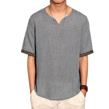 Load image into Gallery viewer, INCERUN Summer Linen Shirts Men Chinese Culture Men's Shirt Slim Short Sleeve Linen camisa masculina Men XXL Breathable Shirt