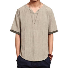 Load image into Gallery viewer, INCERUN Summer Linen Shirts Men Chinese Culture Men's Shirt Slim Short Sleeve Linen camisa masculina Men XXL Breathable Shirt
