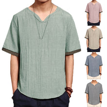 Load image into Gallery viewer, INCERUN Summer Linen Shirts Men Chinese Culture Men's Shirt Slim Short Sleeve Linen camisa masculina Men XXL Breathable Shirt